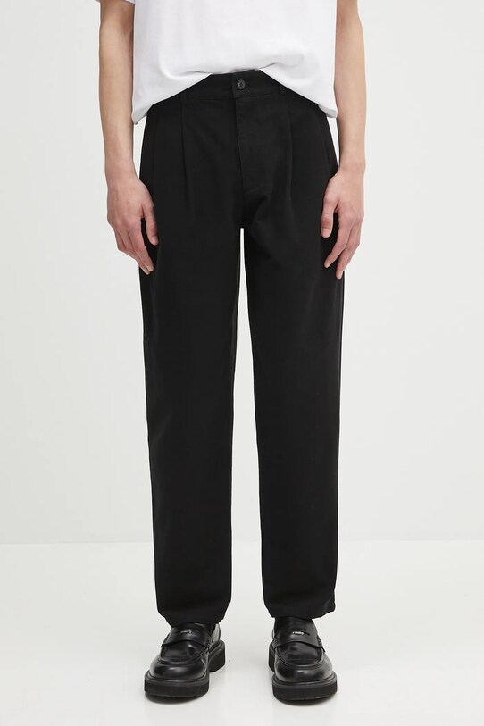 A.P.C. pantaloni de bumbac pantalon willow drept negru COGBJ.F08486