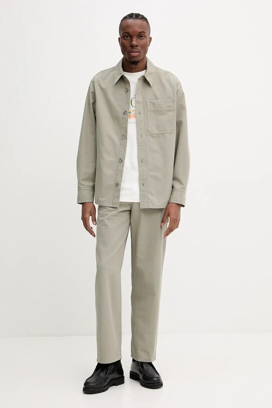 A.P.C. pantaloni de bumbac jean fergus COGBJ.M08500 verde SS25