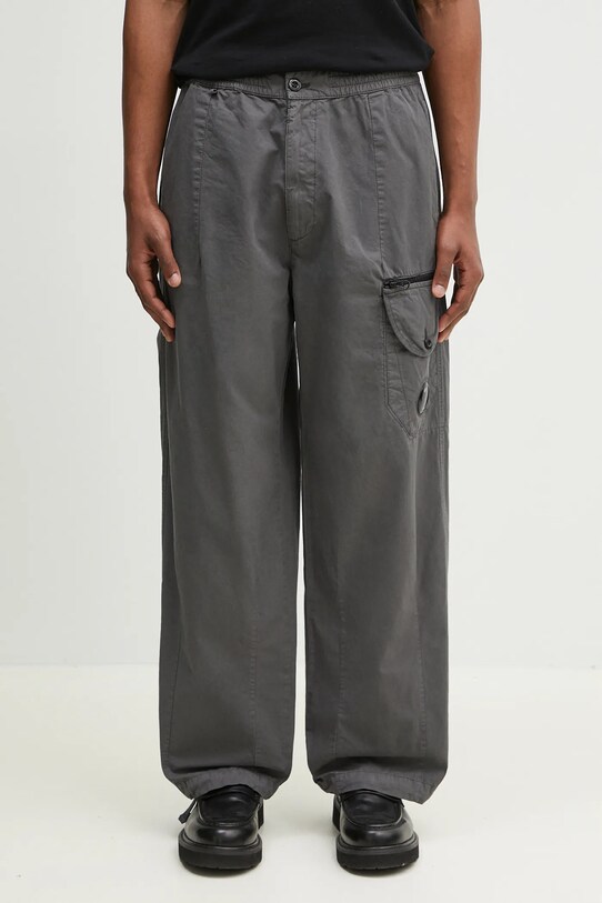 C.P. Company pantaloni de bumbac drept gri 18CMPA094A006475G