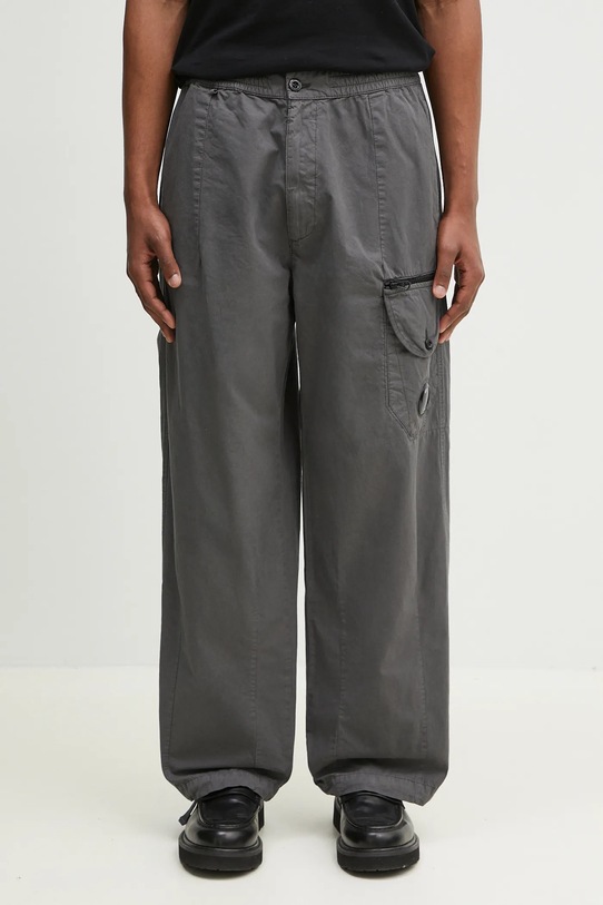 C.P. Company spodnie bawełniane gładkie szary 18CMPA094A006475G