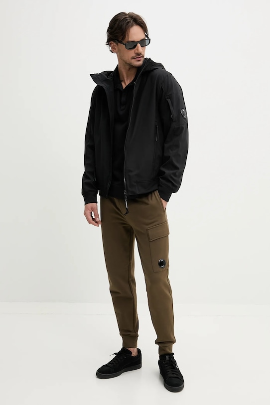 C.P. Company pantaloni de trening din bumbac 18CMSP017A005086W verde SS25