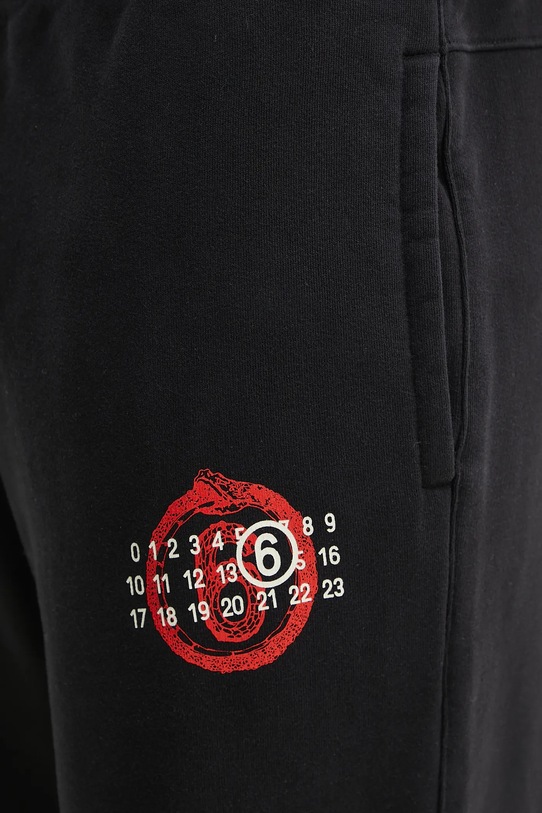 Хлопковые спортивные штаны MM6 Maison Margiela чёрный SH2KA0027
