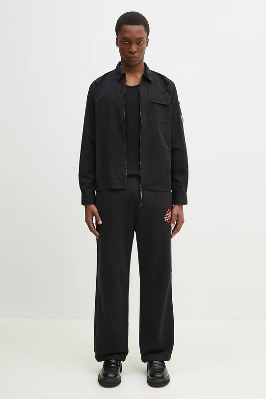 Хлопковые спортивные штаны MM6 Maison Margiela SH2KA0027 чёрный