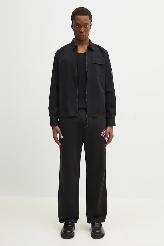 Βαμβακερό παντελόνι MM6 Maison Margiela SH2KA0027 μαύρο