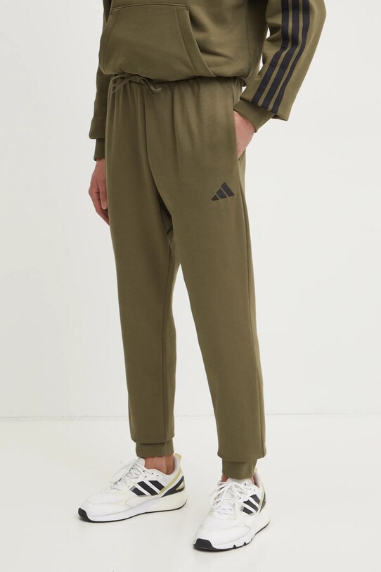 adidas spodnie dresowe Feelcozy dzianina zielony JE3812