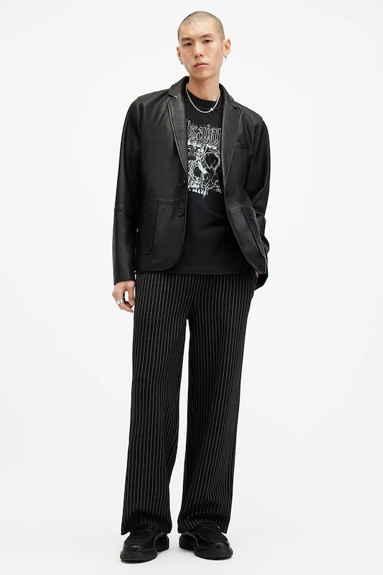 Kalhoty AllSaints SINCLAIR pletenina černá M016TB