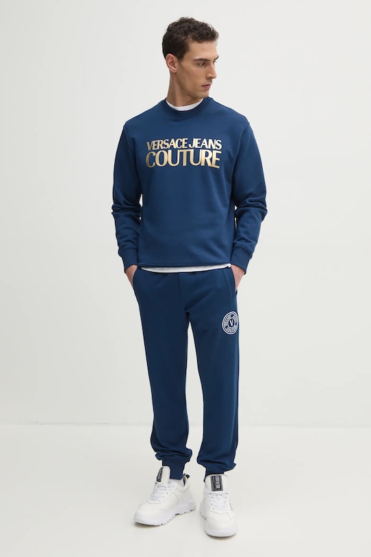 Бавовняні спортивні штани Versace Jeans Couture 78GAAT00.CF01T темно-синій SS25