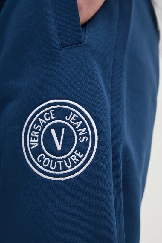 Хлопковые спортивные штаны Versace Jeans Couture тёмно-синий 78GAAT00.CF01T