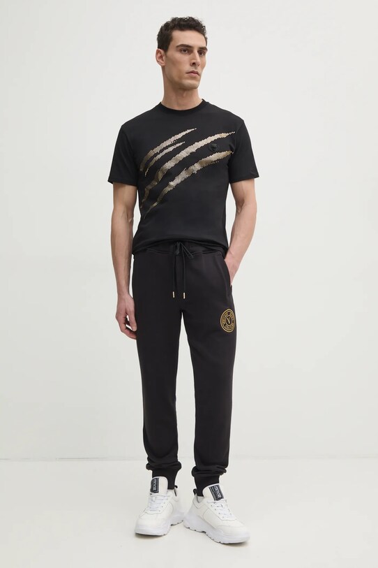 Бавовняні спортивні штани Versace Jeans Couture 78GAAT00.CF01T чорний SS25