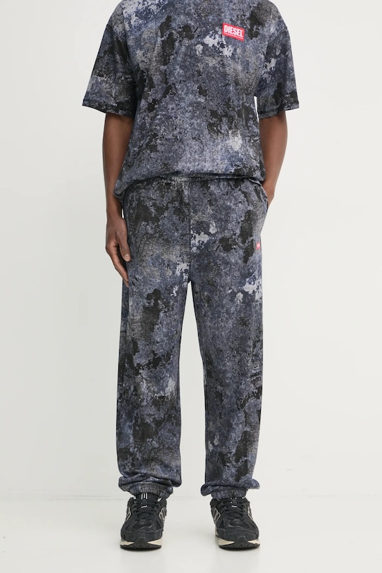 Diesel pantaloni de trening din bumbac P-MARKY-R2 TROUSERS cu modele gri A16405.0QLAG