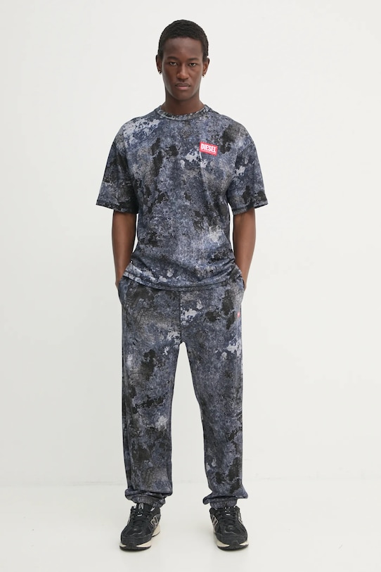 Diesel pantaloni de trening din bumbac P-MARKY-R2 TROUSERS A16405.0QLAG gri SS25