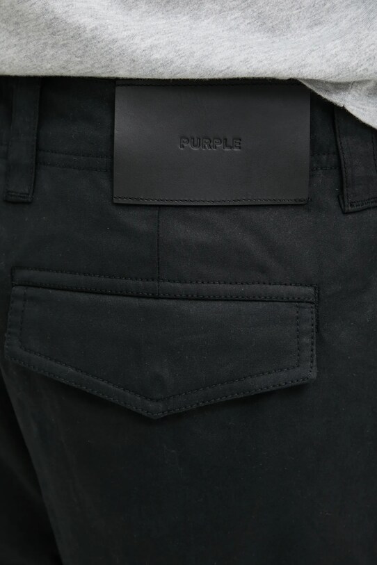 PURPLE BRAND pantaloni de bumbac WOVEN CARGO PANT negru P527.WCBB125