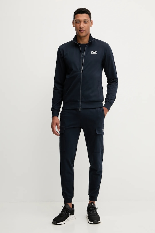 EA7 Emporio Armani spodnie dresowe bawełniane PJVRZ.8NPP67 granatowy AW25