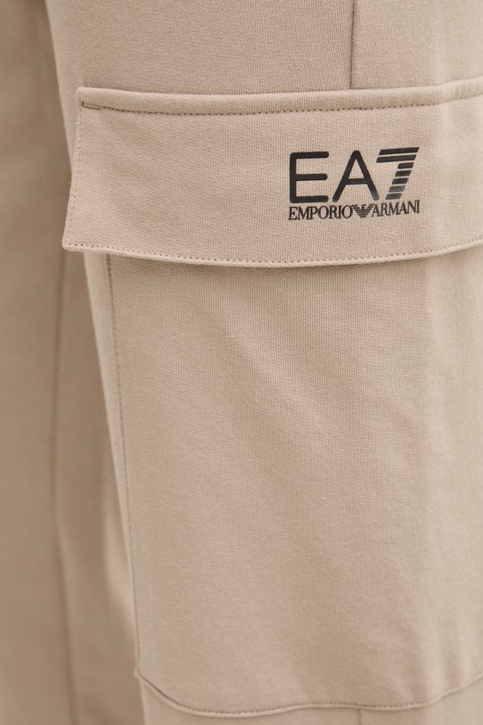 Бавовняні спортивні штани EA7 Emporio Armani коричневий PJVRZ.8NPP67