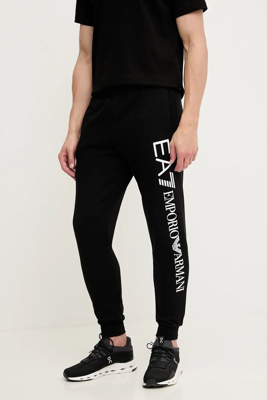 EA7 Emporio Armani pantaloni de trening tricotaj negru AF10377.7M000572