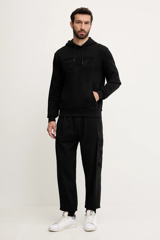 EA7 Emporio Armani pantaloni de trening din bumbac AF10432.7M000154 negru SS25