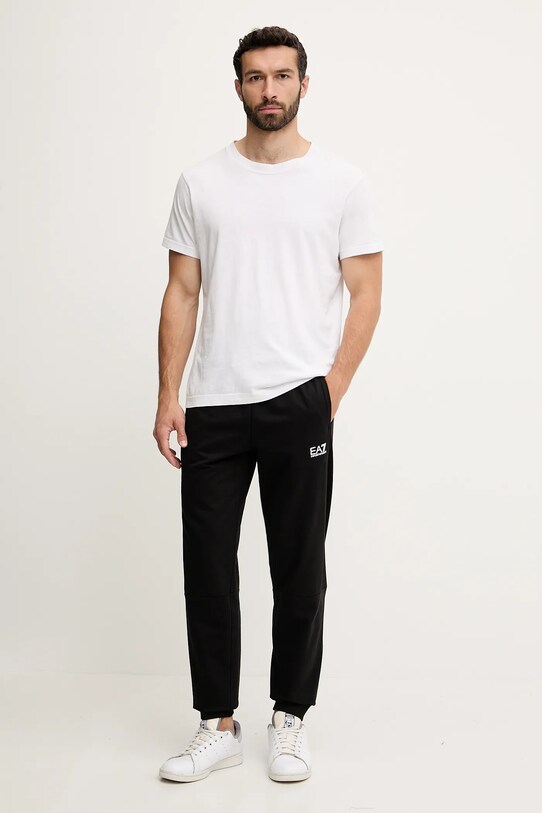 EA7 Emporio Armani spodnie dresowe bawełniane AF12681.7M000205 czarny SS25