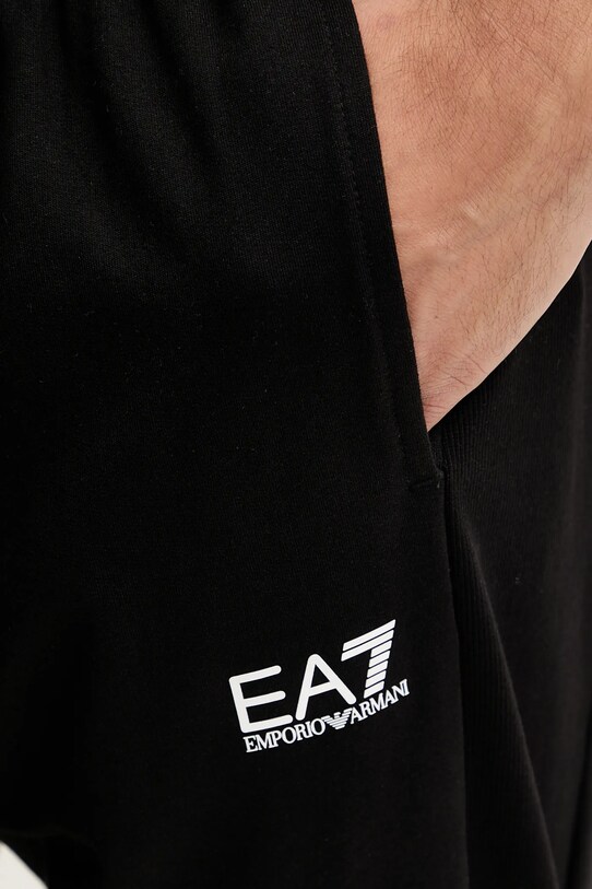 EA7 Emporio Armani spodnie dresowe bawełniane czarny AF12681.7M000205