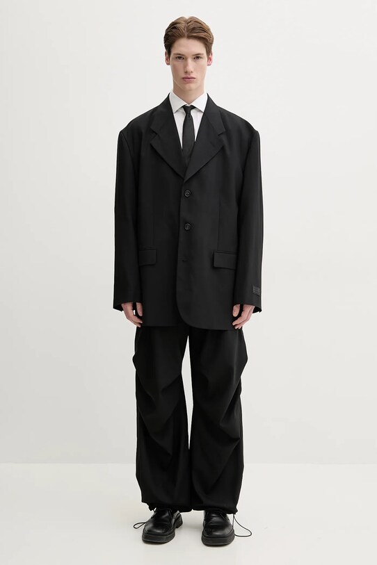 Вълнен панталон MM6 Maison Margiela SH0KA0037.M35080 черен SS25