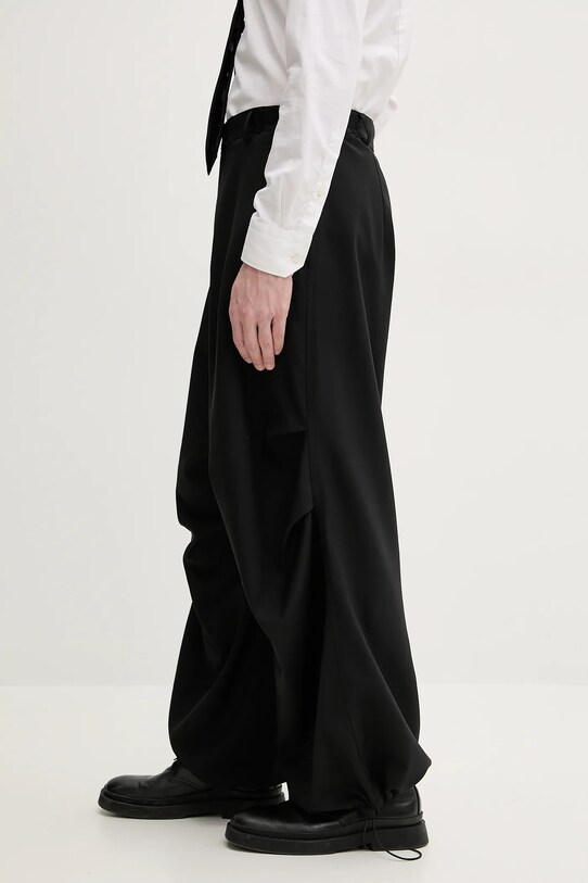 Вълнен панталон MM6 Maison Margiela черен SH0KA0037.M35080