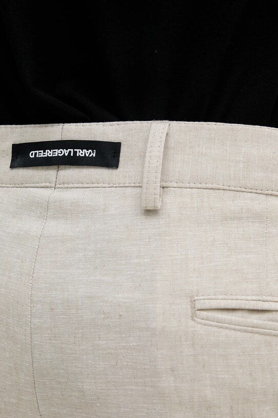 Karl Lagerfeld pantaloni din amestec de in bej 552030.255038