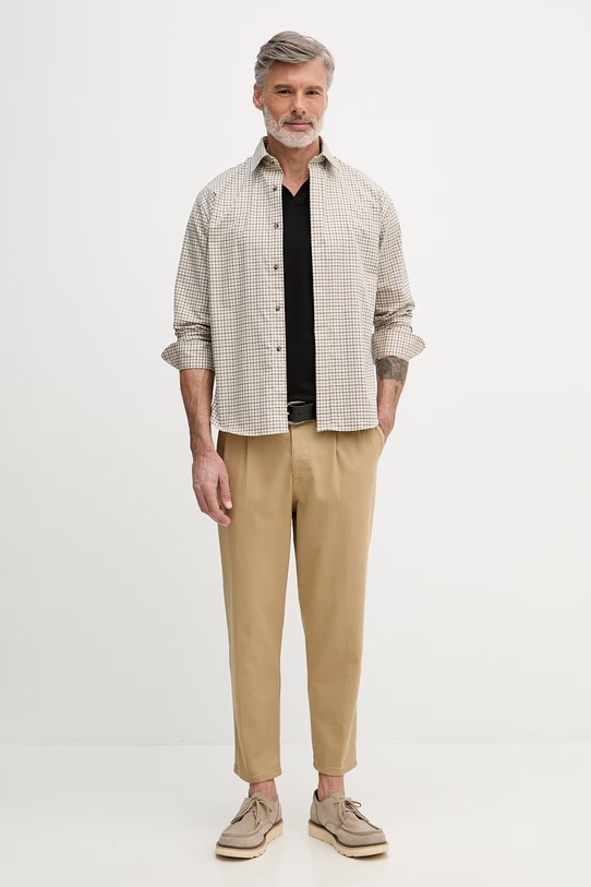 United Colors of Benetton Παντελόνι chino ανδρικό βαμβακερό με ελαστάν 4Q60UF05G μπεζ SS26