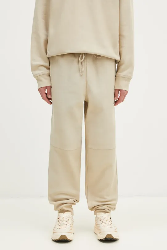 Παντελόνι φόρμας Carhartt WIP American Script Jogging Pant απλό μπεζ I027042.2LPXX