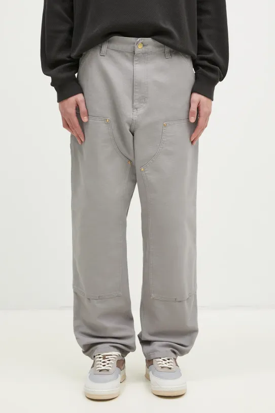 Bavlnené nohavice Carhartt WIP Double Knee Pant bavlna sivá I031501.2LR02
