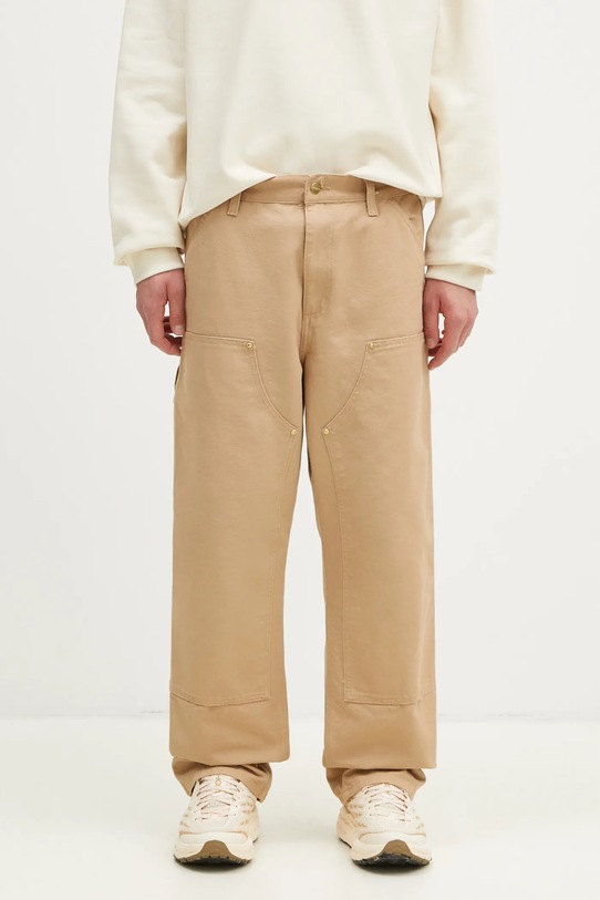 Carhartt WIP pantaloni de bumbac Double Knee Pant Planet friendly maro I031501.700