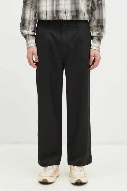 Carhartt WIP pantaloni in misto lana Seaton Pant misto lana nero I034438.89XX