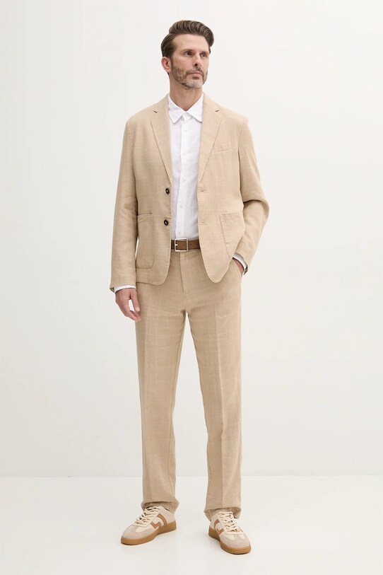 United Colors of Benetton pantaloni in lino 43B3UF03X beige SS25