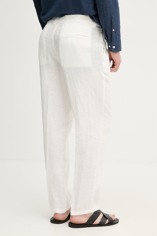 Ρούχα United Colors of Benetton Παντελόνι Ανδρικά λινά 4AGH55HW8 λευκό