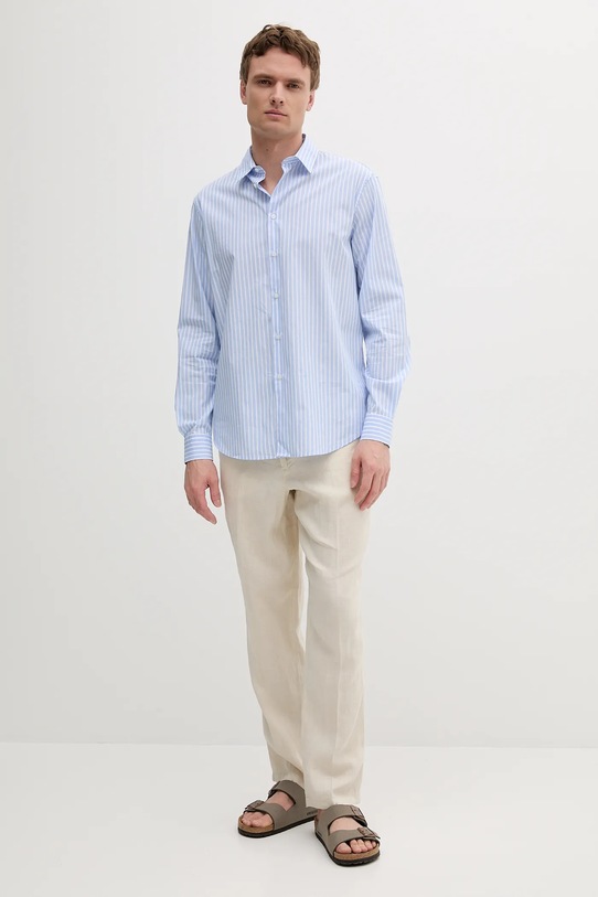 United Colors of Benetton spodnie lniane 4AGH55HW8 beżowy SS25