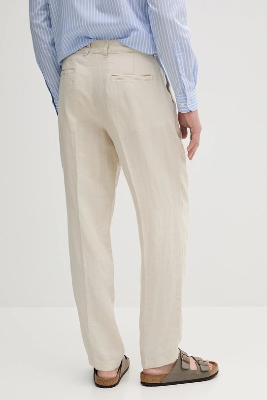 Odzież United Colors of Benetton spodnie lniane 4AGH55HW8 beżowy