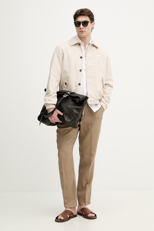 United Colors of Benetton Παντελόνι Ανδρικό λινό 4AGH55HW8 καφέ SS26