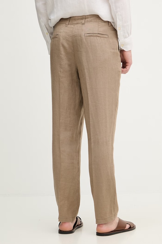Ρούχα United Colors of Benetton Παντελόνι Ανδρικό λινό 4AGH55HW8 καφέ