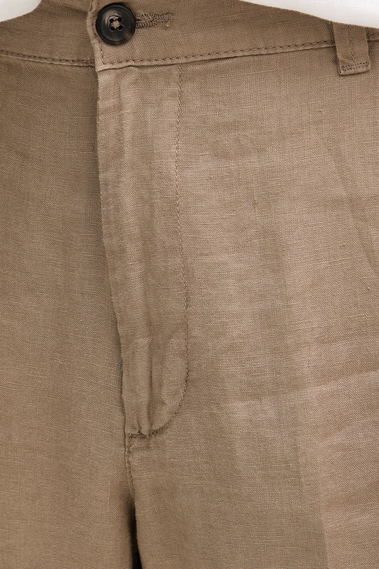 United Colors of Benetton Παντελόνι Ανδρικό λινό καφέ 4AGH55HW8