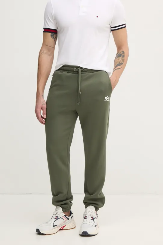 Donji dio trenirke Alpha Industries natpis zelena 156370