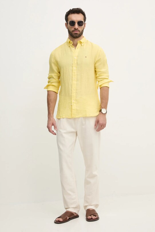 Брюки с примесью льна Pepe Jeans LINEN PULL ON PANTS PM211872 бежевый SS25