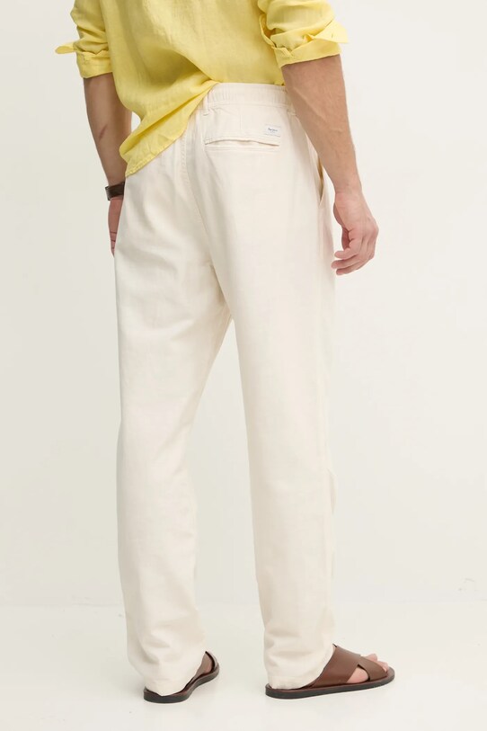 Одяг Штани з домішкою льону Pepe Jeans LINEN PULL ON PANTS PM211872 бежевий