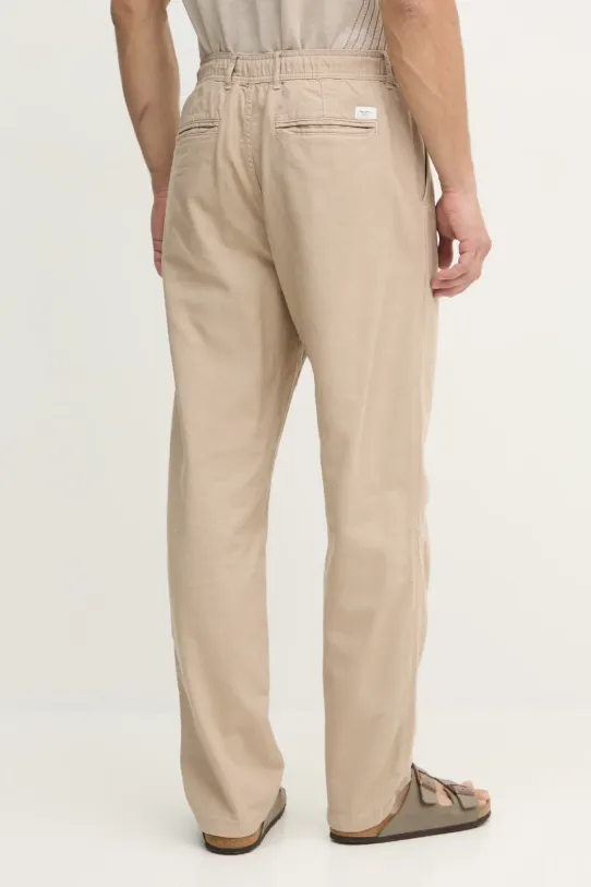 Одяг Штани з домішкою льону Pepe Jeans LINEN PULL ON PANTS PM211872 бежевий