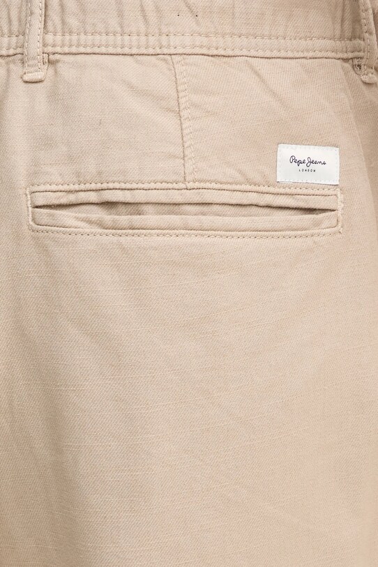 Брюки с примесью льна Pepe Jeans LINEN PULL ON PANTS бежевый PM211872