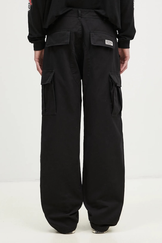 Дрехи Памучен панталон ICECREAM Running Dog Cargo Pant IC24430 черен