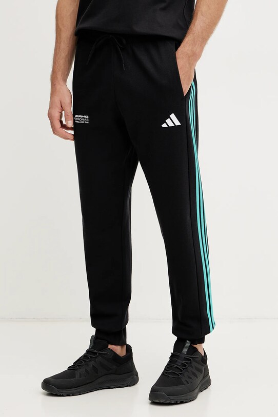 Хлопковые спортивные штаны adidas x Mercedes аппликация чёрный JV5379