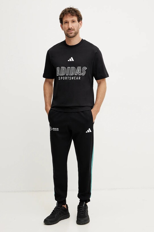 Хлопковые спортивные штаны adidas x Mercedes JV5379 чёрный SS25
