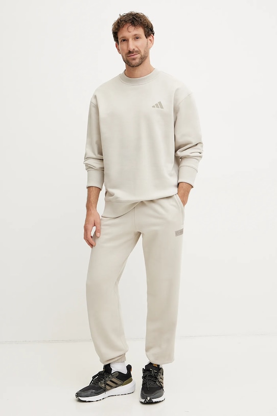 adidas pantaloni de trening din bumbac x Mercedes JW3083 bej SS25