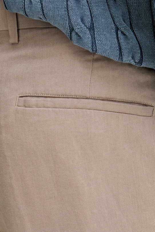 Liu Jo spodnie lniane beżowy QA5265.T4346