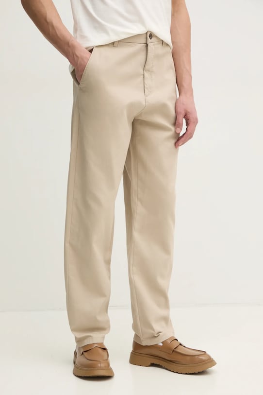 Βαμβακερό παντελόνι Lindbergh βαμβάκι μπεζ 30.003111.LT.STONE