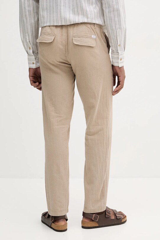 Odzież Lindbergh spodnie lniane 30.008023.SAND beżowy