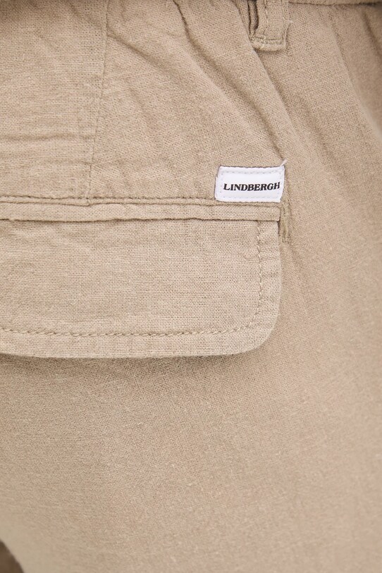 Lindbergh spodnie lniane beżowy 30.008023.SAND